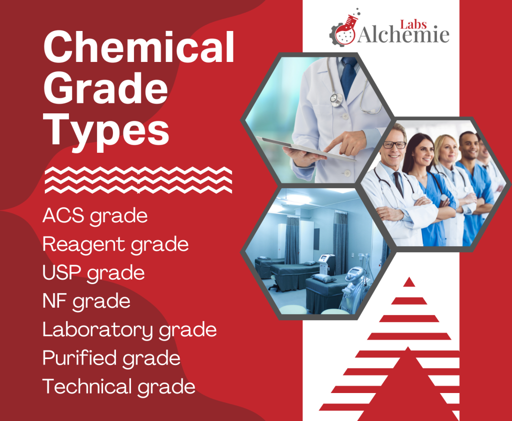 The most commonly used chemical grade types include seven different grades ideal for different use cases.